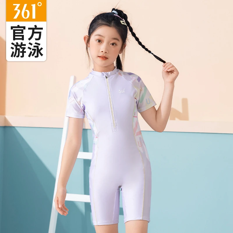 361°儿童泳衣新款夏季游泳连体女童泳衣平角儿童泳衣女孩游泳装备