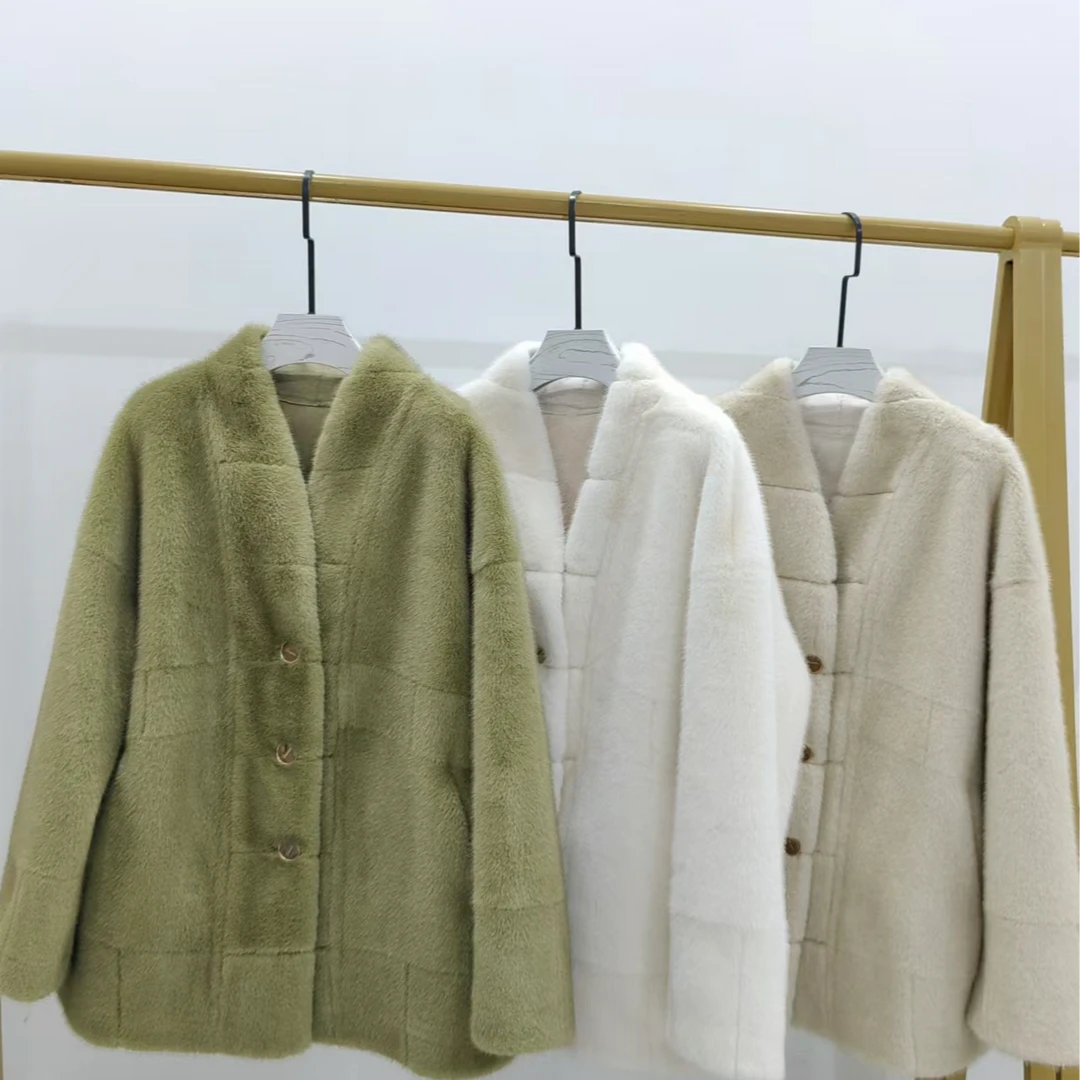 海宁气质爆款韩版时尚休闲女士秋冬环保毛毛上衣短款外套