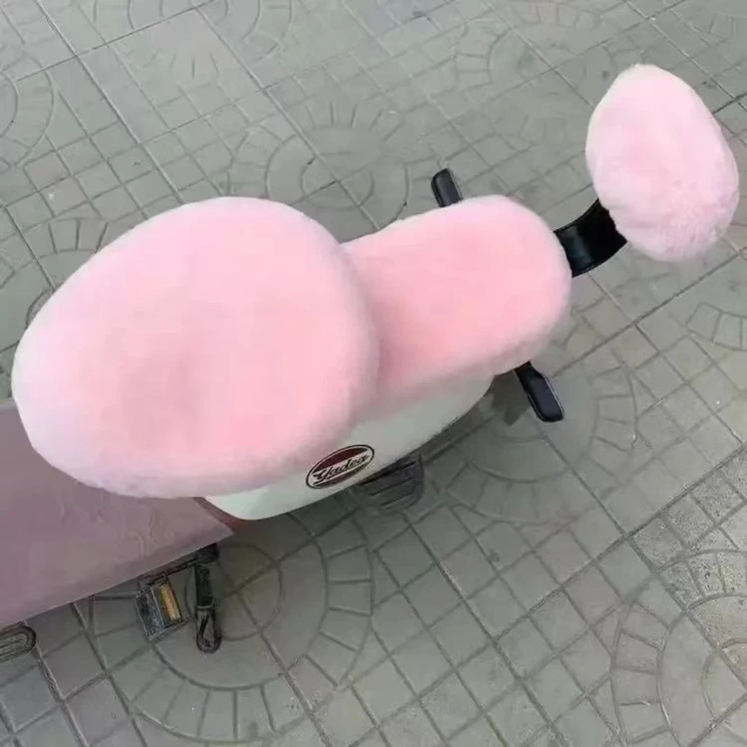 冬季电动车坐垫套加绒保暖通用加厚电瓶车座垫