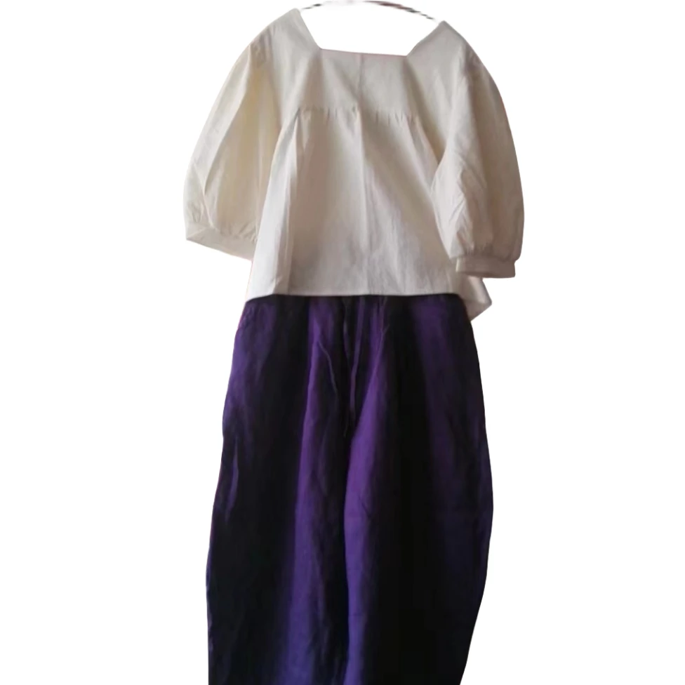 （非主图）棉麻系列直播间链接孤品手工炒色裤子