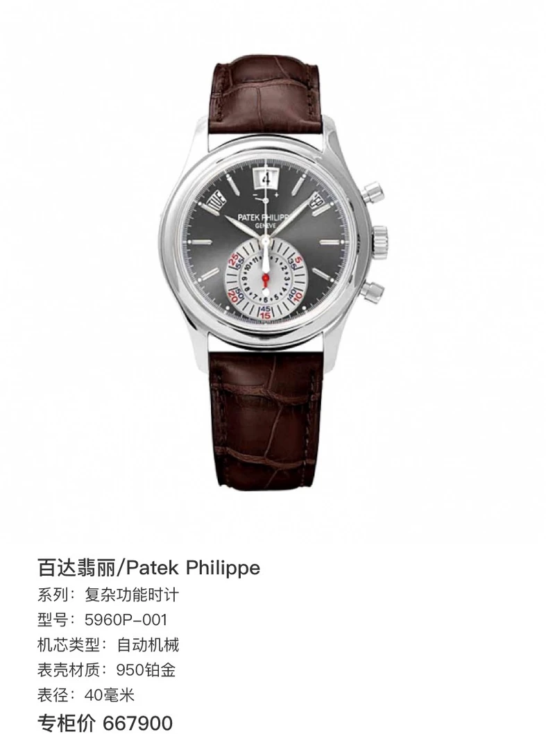 95新 Patek Philippe/百达翡丽 5960p 单表 日内瓦印记