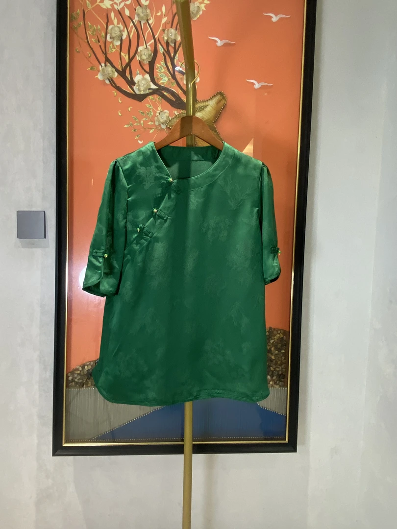 826【金姐专属】新款时尚新中式提花斜襟气质上衣