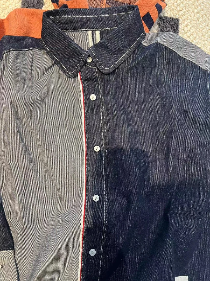 CCYU 织带拼接牛仔衬衫T0110