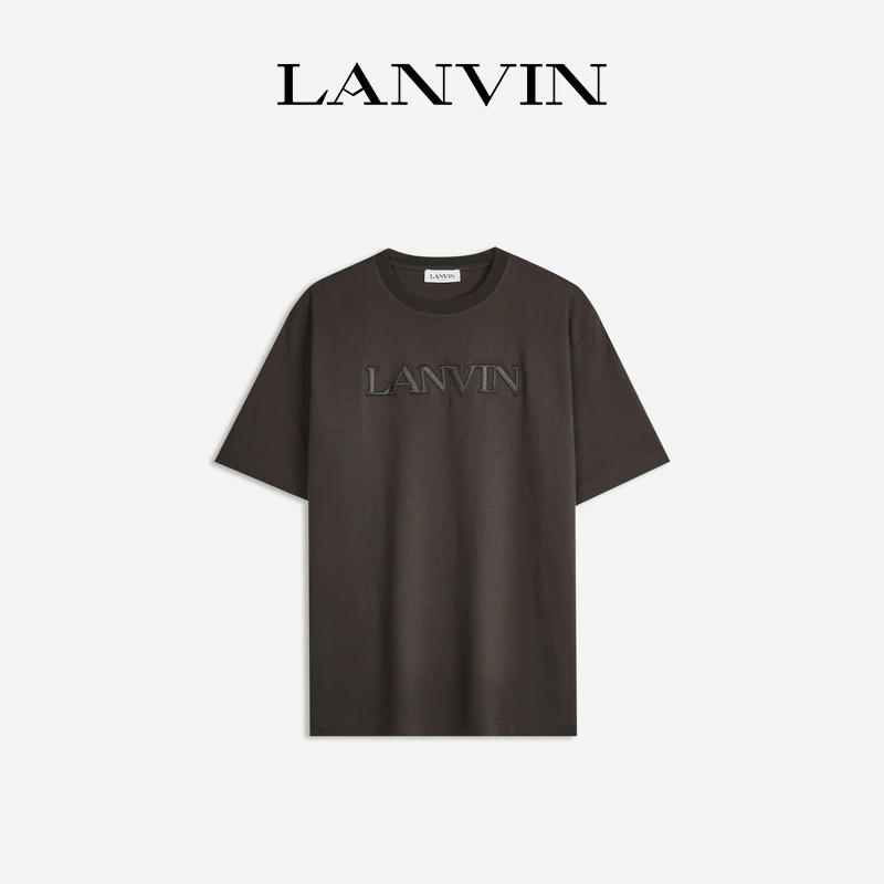 LANVIN浪凡官方旗舰店 男士纯色刺绣LOGOT恤百搭潮流简约
