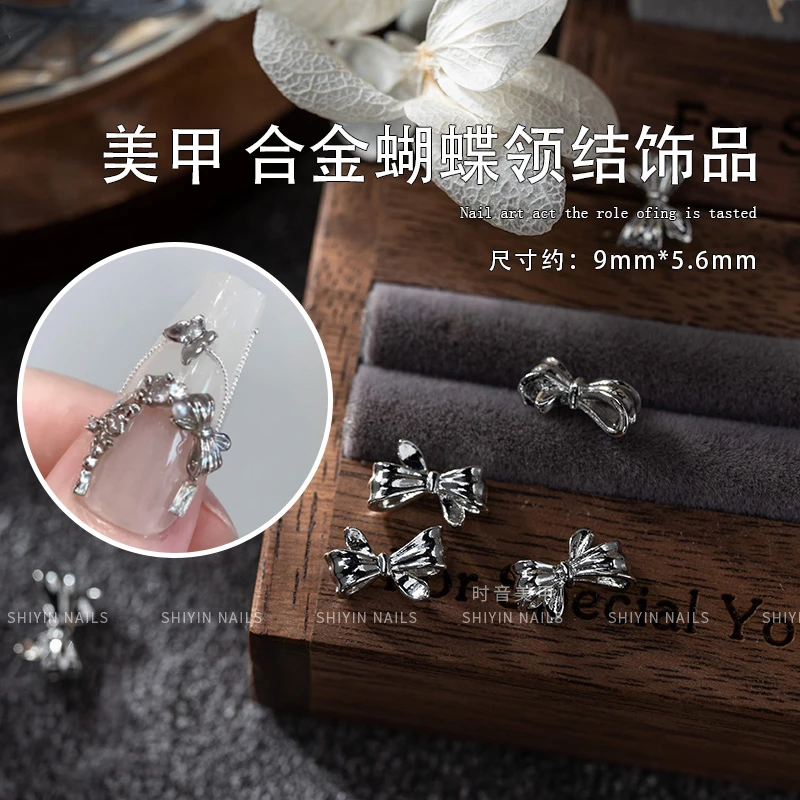 美甲爆款合金蝴蝶结小饰品指甲装饰拼钻配件338号