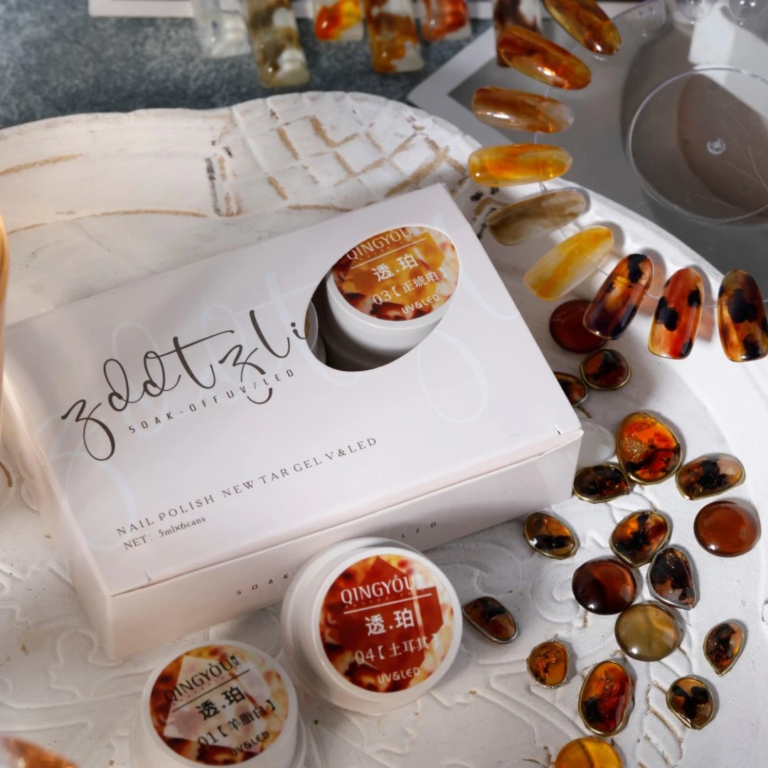 美甲青又透珀小套系一套6色送色板 （包邮）