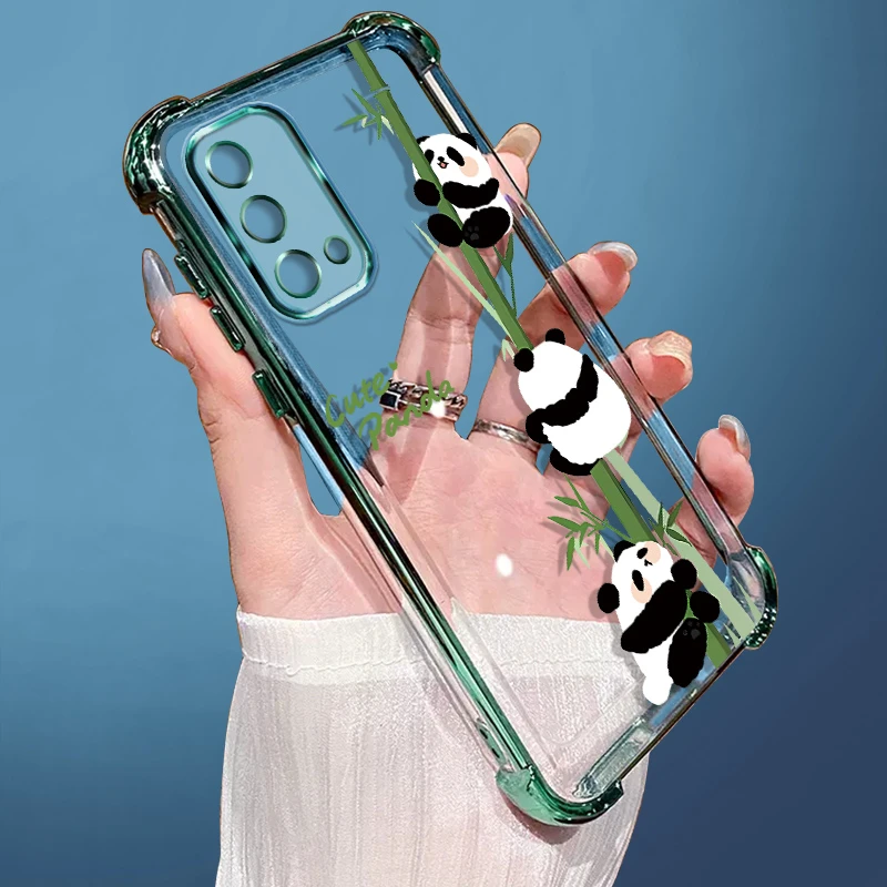 适用OPPOA93手机壳电镀四角气囊防摔透明软壳精孔潮流保护套熊猫