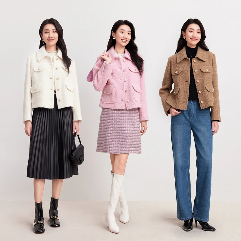 【明星系列】24年秋冬新款小香风毛呢大衣短外套KK00790
