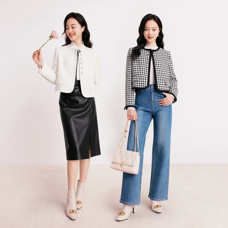 【koradior】珂莱蒂尔新款秋冬气质小香秋季女外套风KB00444W0