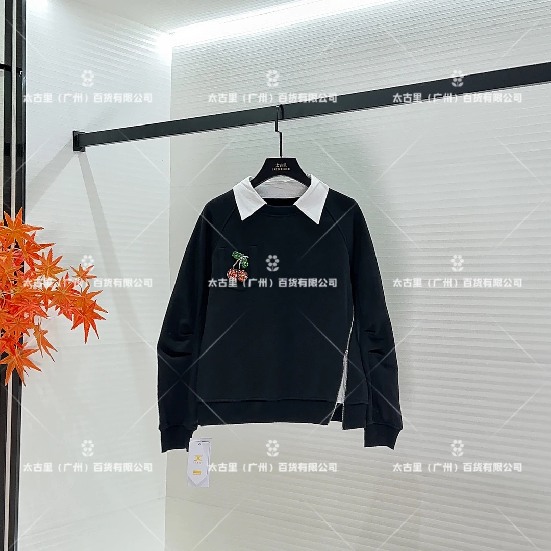 编码【43】高级感设计重工镶钻时尚百搭假两件卫衣JC-A664