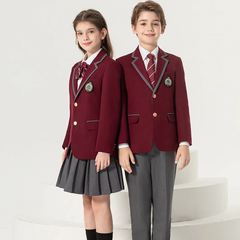 幼儿园园服春秋夏套装英伦学院儿童班服西装韩版小学生校服三件套