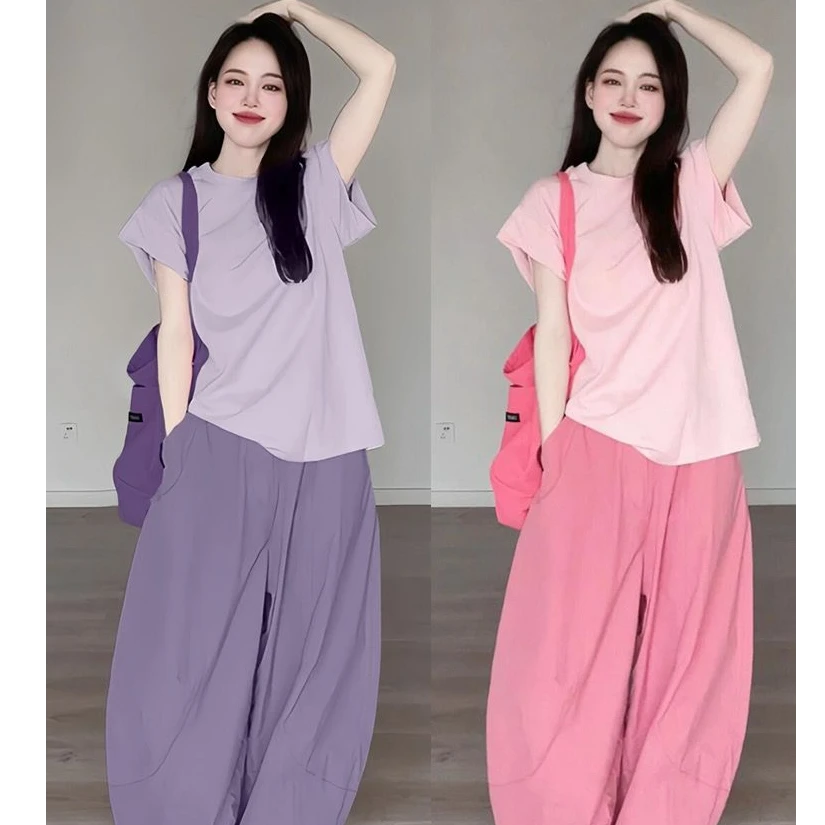 【喵久久】网红孕妇上衣夏季薄款运动服+休闲裤套装夏装宽松时尚