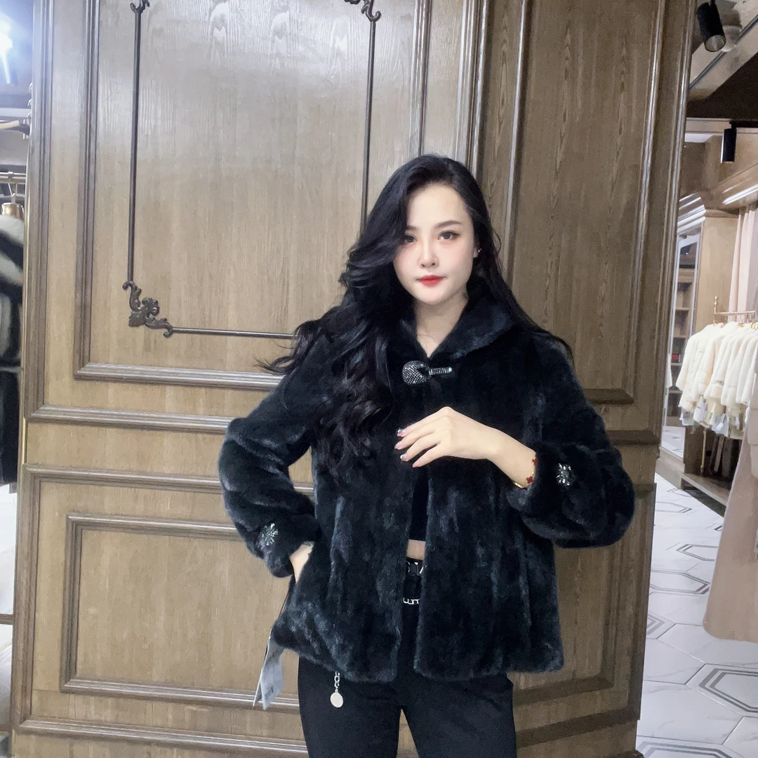 【象印洲欧】0820女士时尚气质水貂大衣