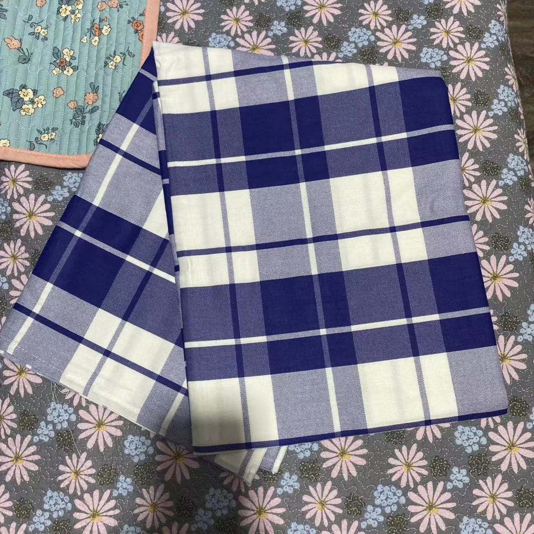 学生宿舍蓝白格全棉床单