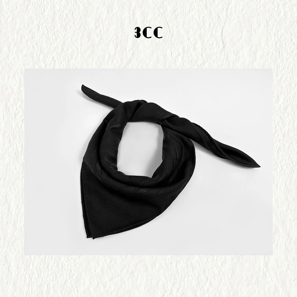 3CC【瑰丽暗纹方巾】法式设计感肌理感暗纹定制方巾手工滚边67117