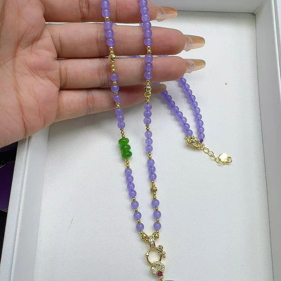 紫翡挂脖链【金色】