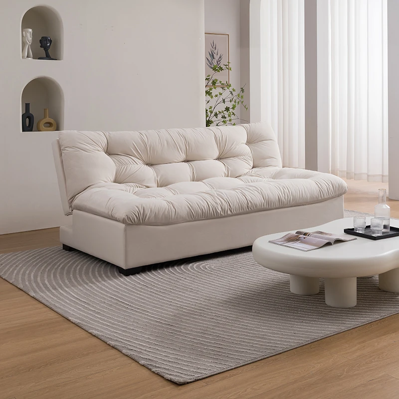 客厅北欧沙发床三人位白色云朵沙布艺沙发极简双人落地意式落地