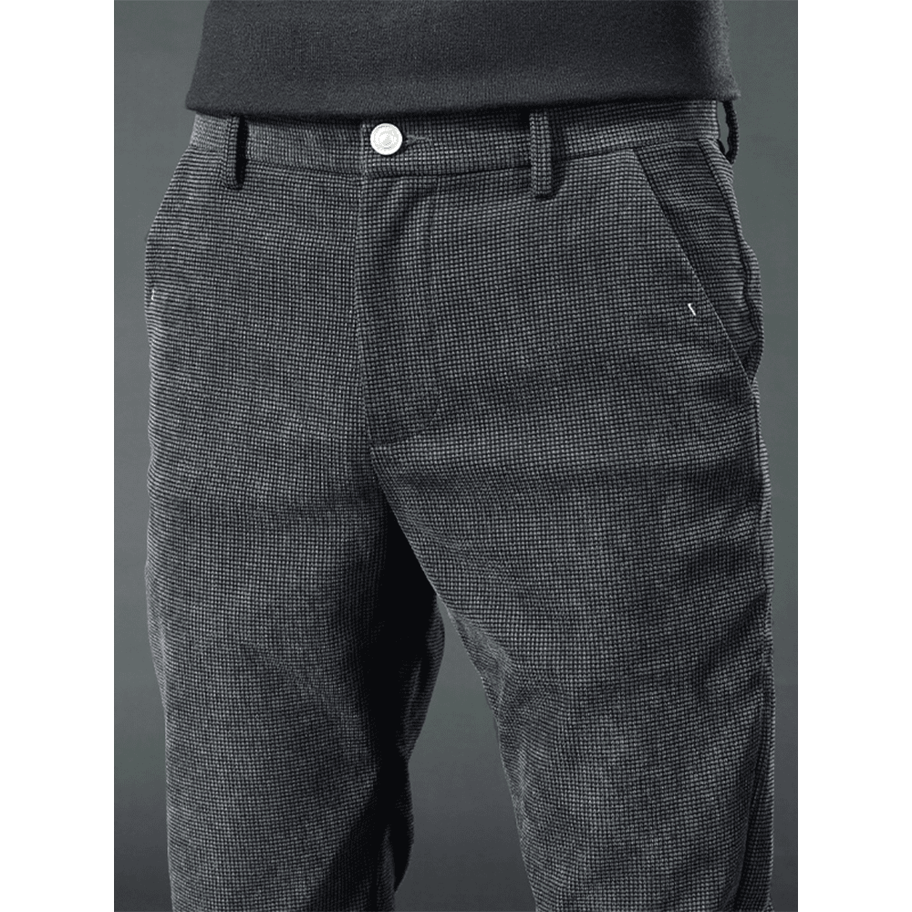 杜鲁列 秋冬季2024新款灯芯绒休闲裤男士直筒灯草绒条绒中年裤子加厚保暖