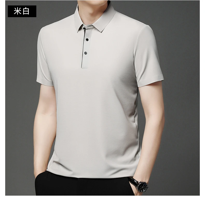 2025冰丝新款爆款短袖男款POLO衫男T恤轻奢高级品质男装潮牌