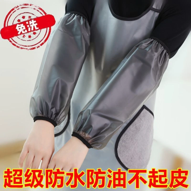 新款软皮袖套女防水防油厨房餐厅专用袖筒中长款上班干活耐磨护袖