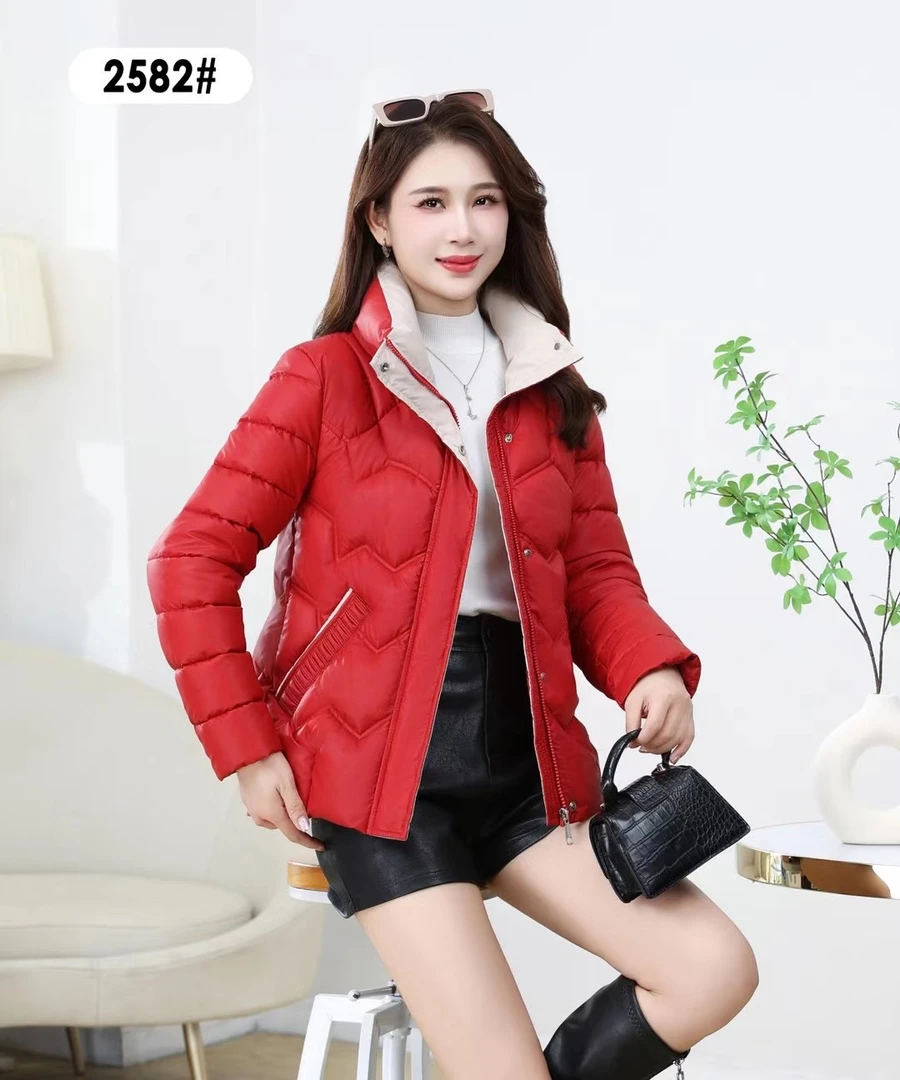 羽蓉棉服女冬季新款妈妈装保暖加厚面包服免洗短款棉衣外套-1