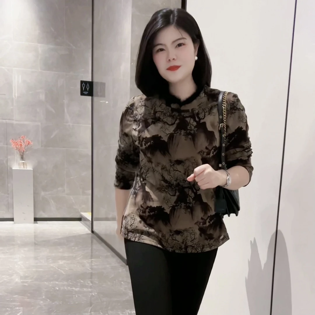 司缪【W3635】冬季小衫轻奢大码女装真毛领复古国风改良旗袍上衣