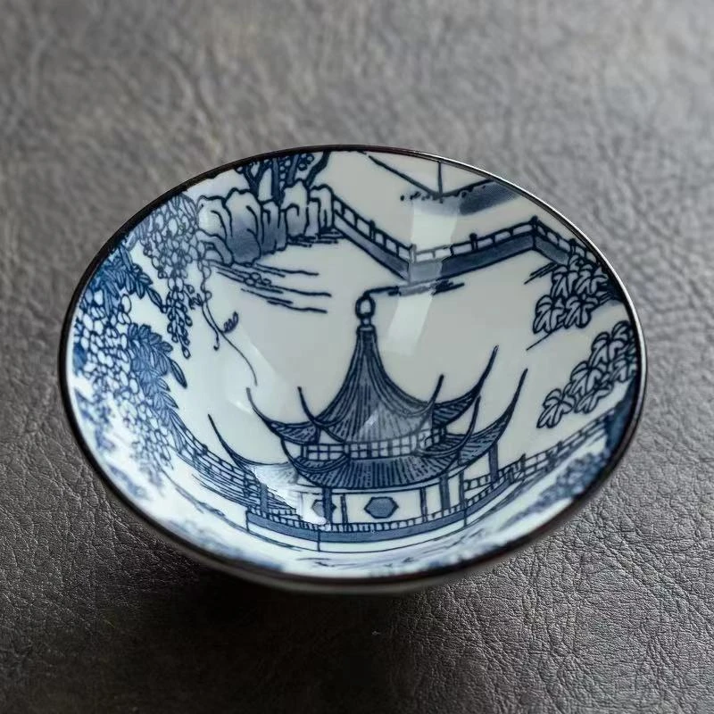【亭台楼阁斗笠杯】品茗陶瓷茶器主人杯茶杯自用家用无礼盒
