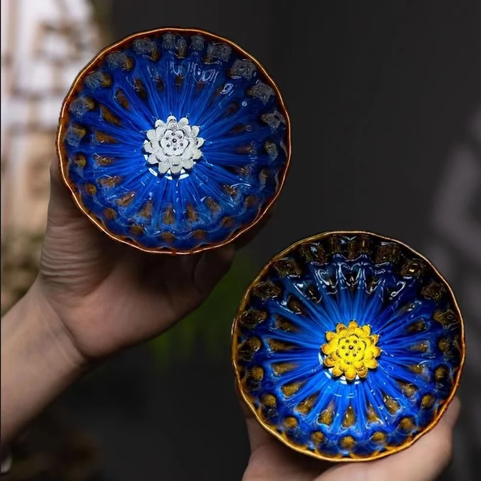 【情侣对杯】金银镶嵌品茗创意喝茶喝水茶器茶具主人杯 （无礼盒）