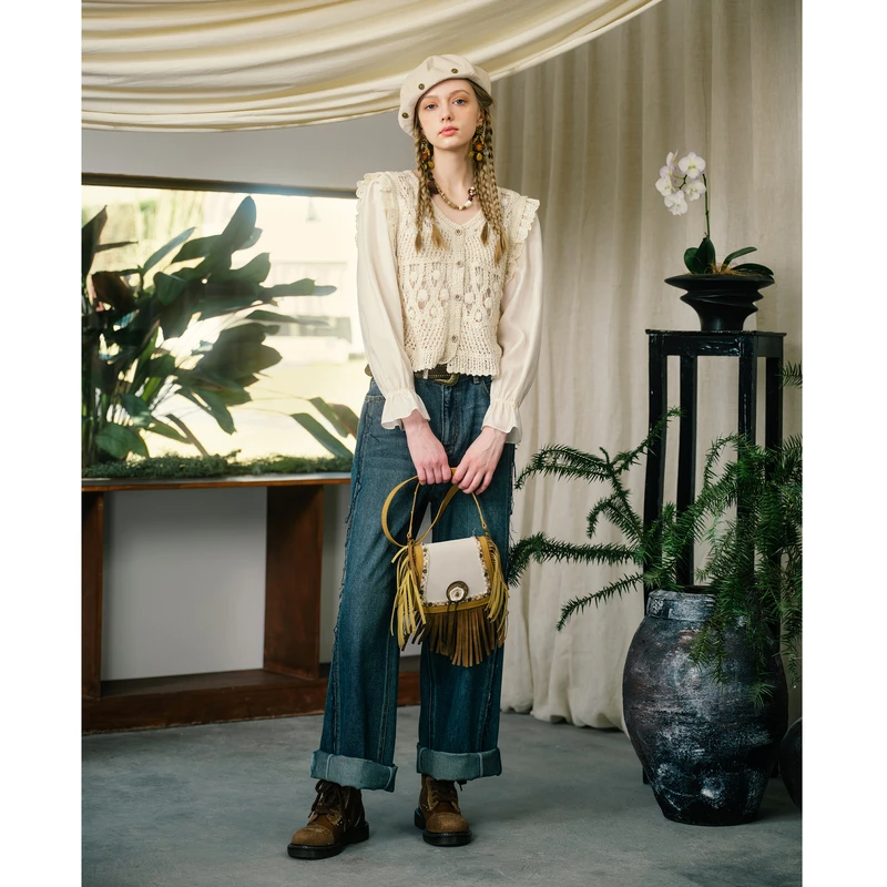 【商场同款】【异域风情】菀草壹2024秋季新款小衫X33621431