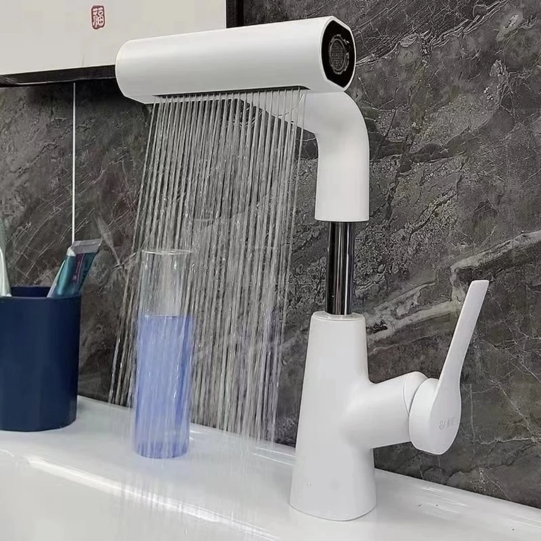 网红飞雨瀑布龙头卫生间厨房冷热水龙头多功能出水模式