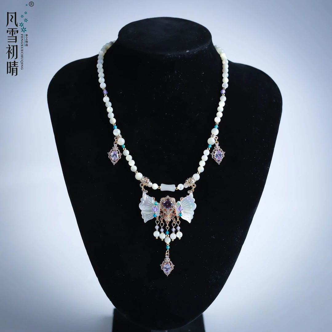 风雪初晴夕昭月璎珞发簪手工气质轻奢复古奢华古典