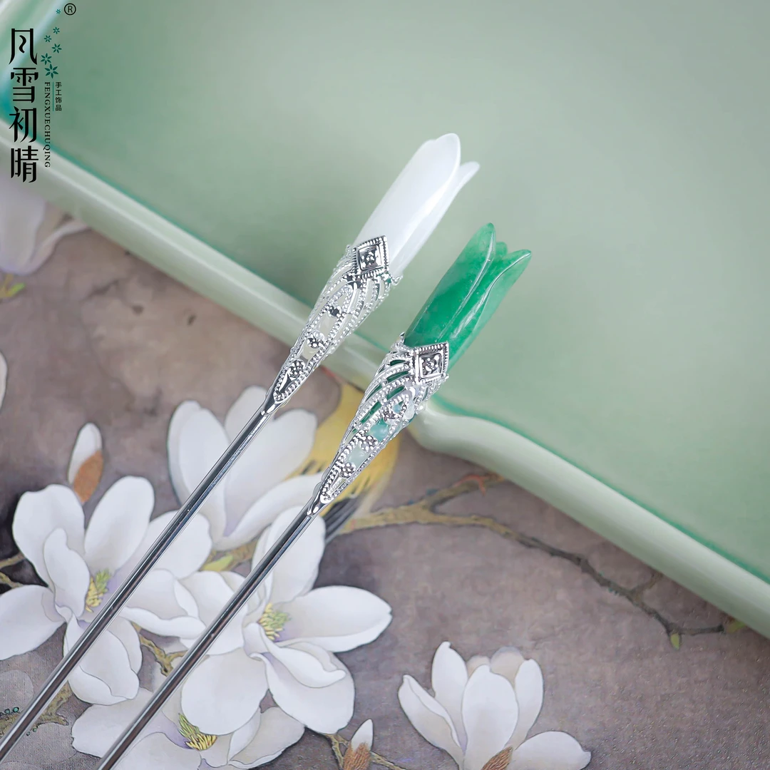风雪初晴赏玉兰发簪手工发簪百搭简约日常明制发簪子古典古风
