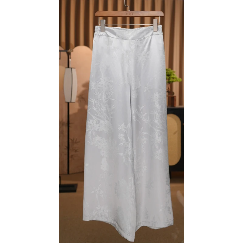 【百搭真丝直筒裤】新中式提花百搭休闲裤2426030