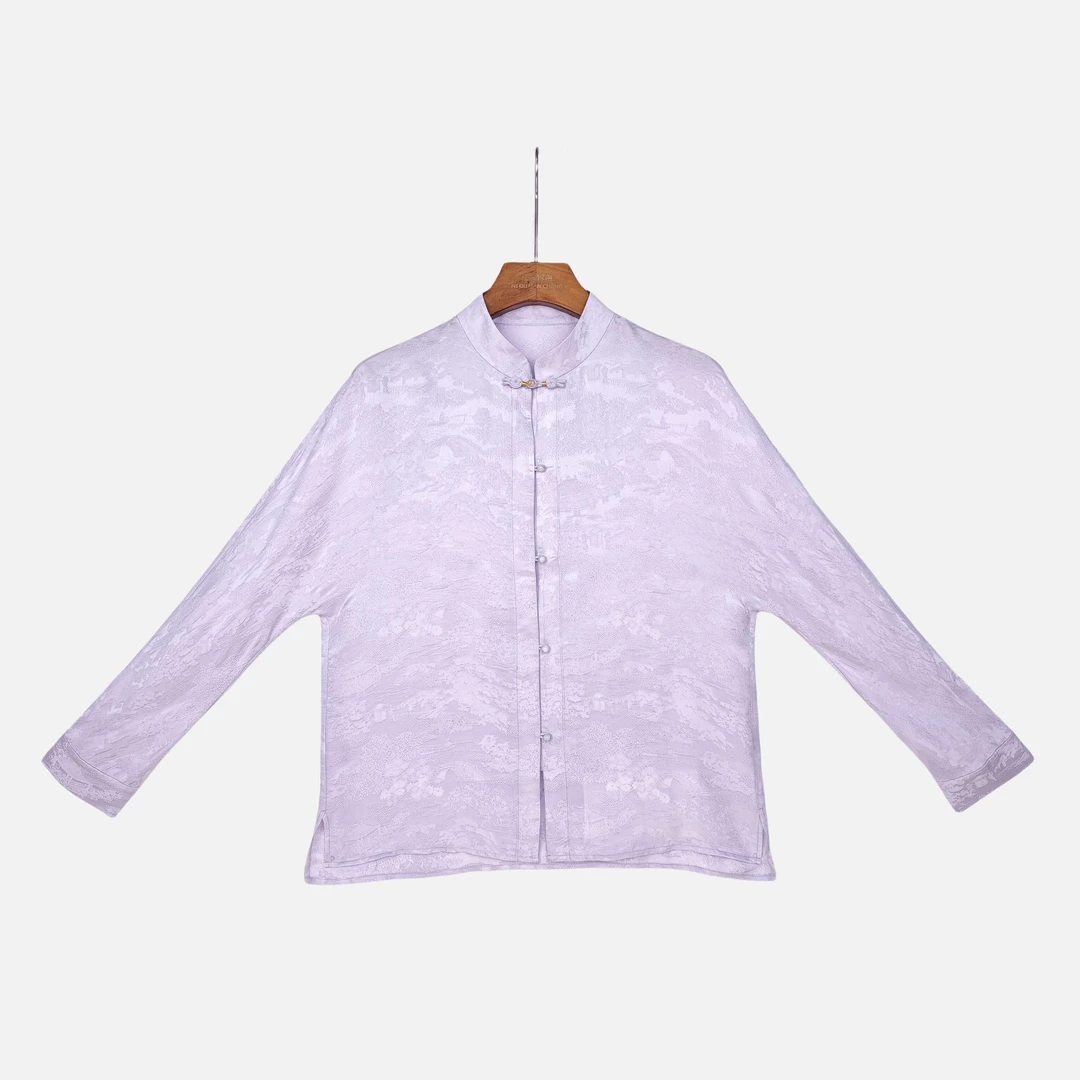 【海晏】桑蚕丝衬衣女长袖汉元素国风新中式盘扣上衣2412503