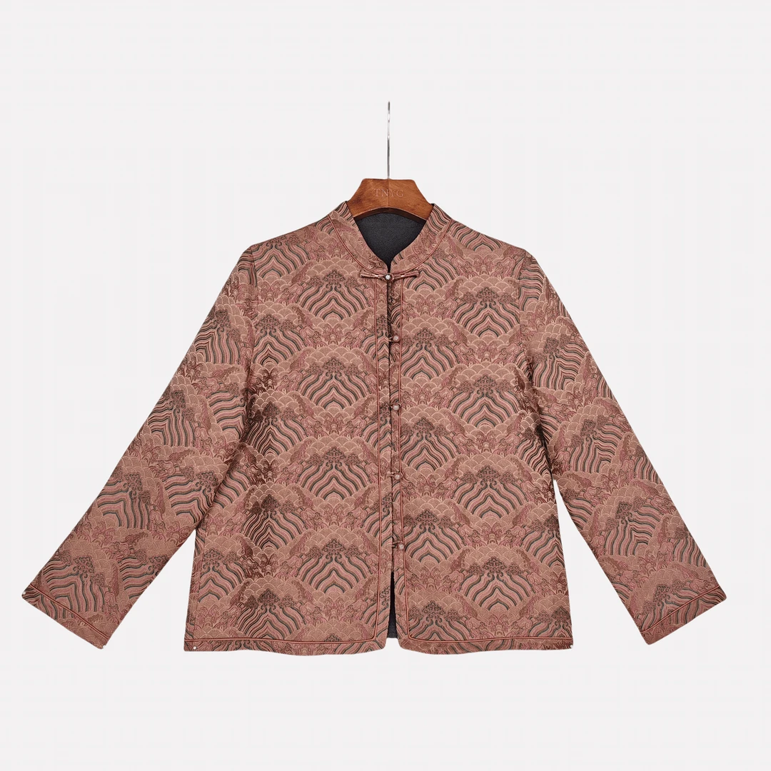 【景煦】桑蚕丝香云纱气质休闲时尚中式提花复古长袖上衣2412599