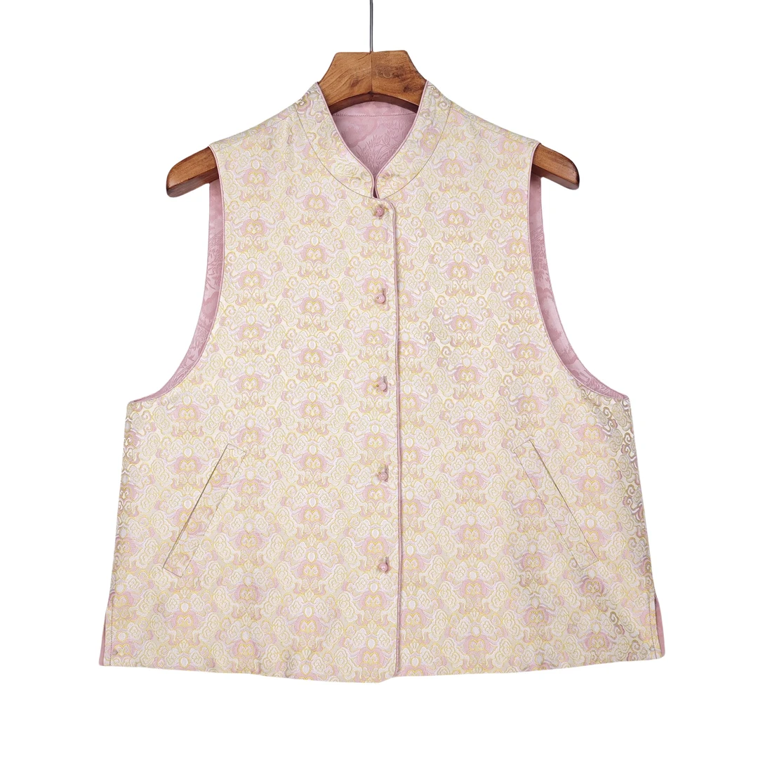 【艺歌】桑蚕丝新中式中国风复古时尚马甲国风日常51759