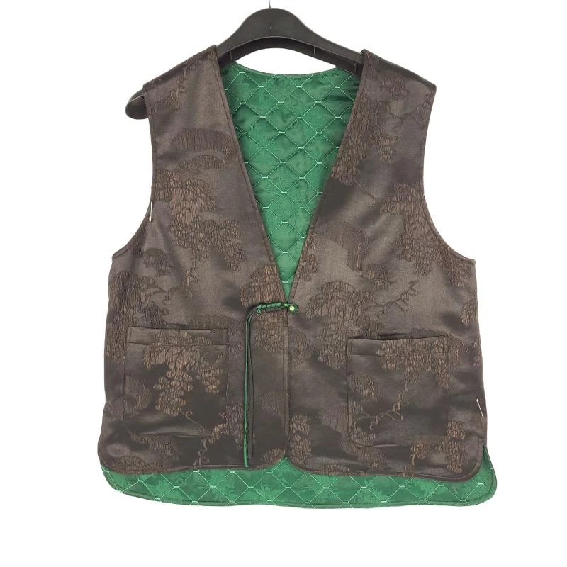 【尘宵】桑蚕丝新中式香云纱国风小衫复古时尚无袖马甲女 2313055