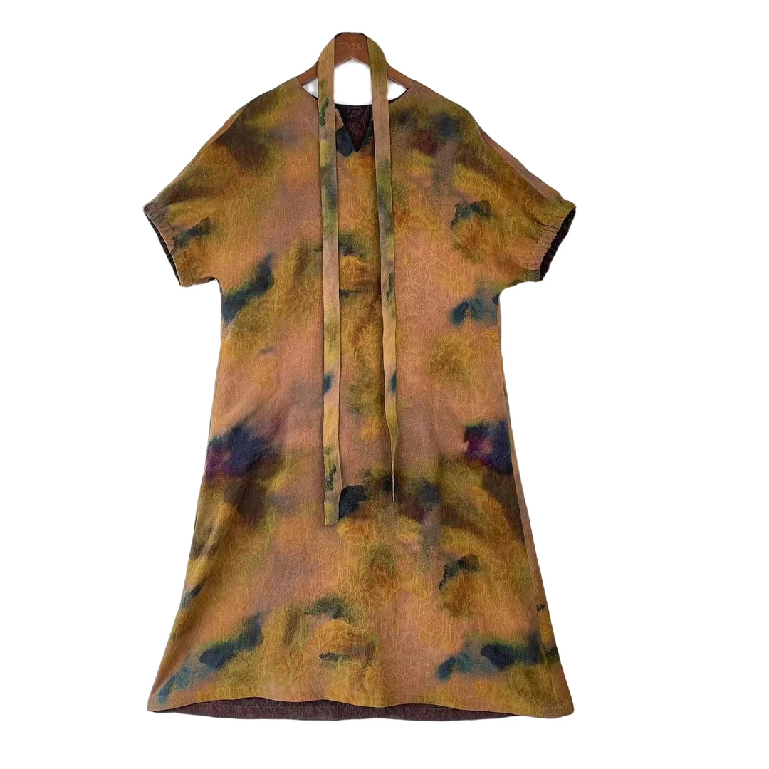 顺德新中式冠乐绉连衣裙香云纱双面穿2323258