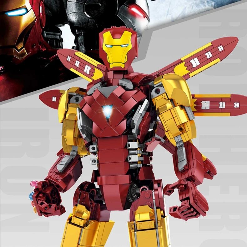 联合创想积木拼装玩具钢铁侠反浩克机甲模型7-15岁儿童益智男孩