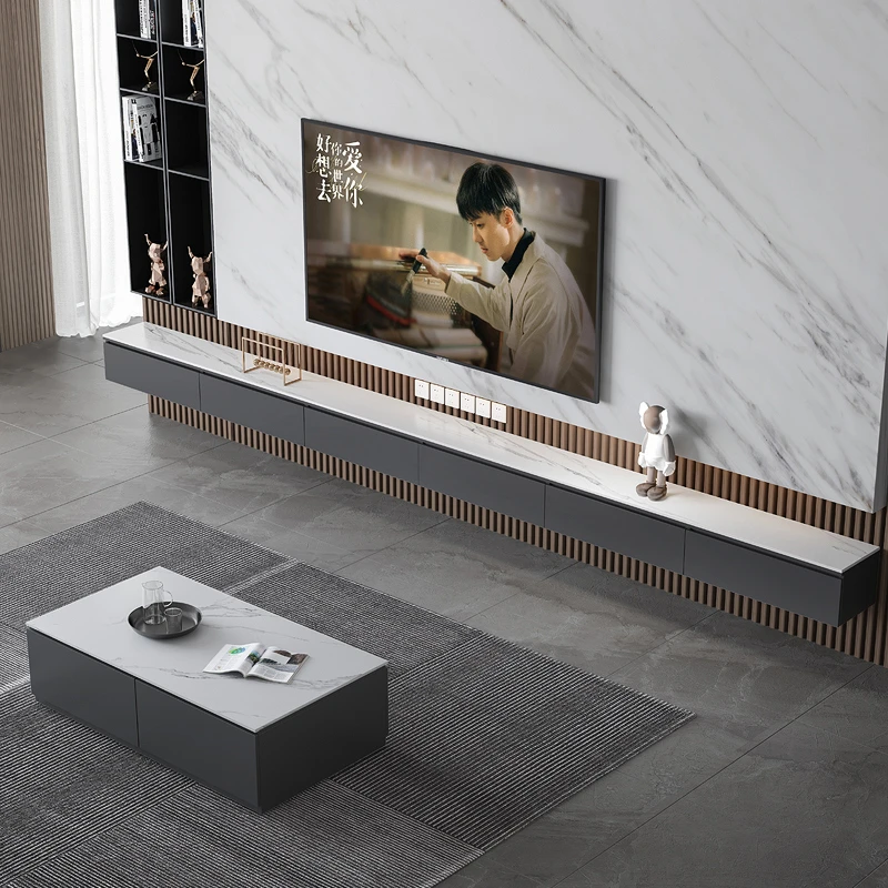 悬空电视柜轻奢现代客厅小户型实木储物收纳柜壁挂式悬浮电视机柜