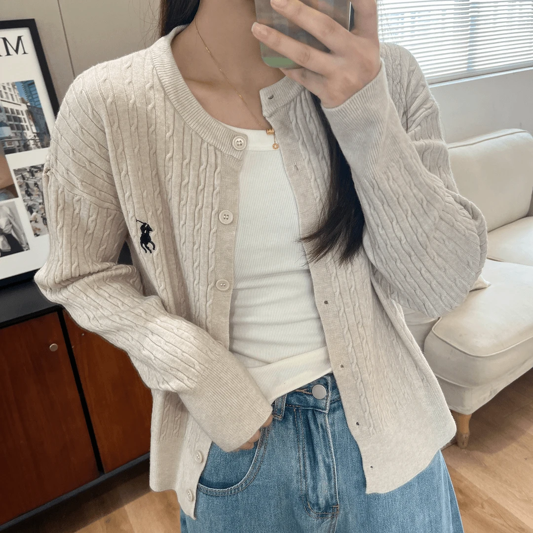 【大码】81126 女装刺绣针织衫开衫女毛衣短外套外搭长袖上衣