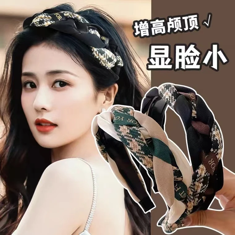 VAMER时尚复古编织麻花发箍增高颅顶宽边百搭发卡女网红同款头箍