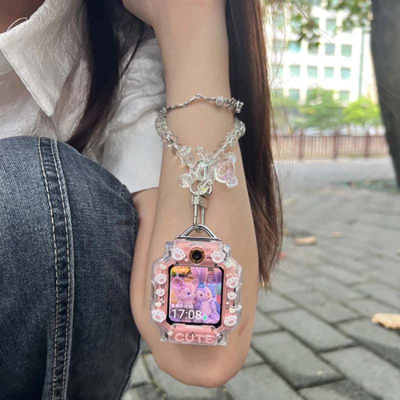 适用小天才z9/z8/z7电话手表表带z6巅峰运动腕带串珠手链式替换带
