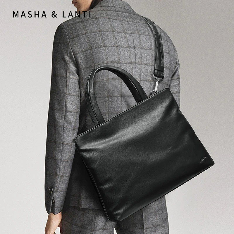 【马莎兰缇官方正品】生日礼物送男生商务公文电脑包单肩斜挎多功能