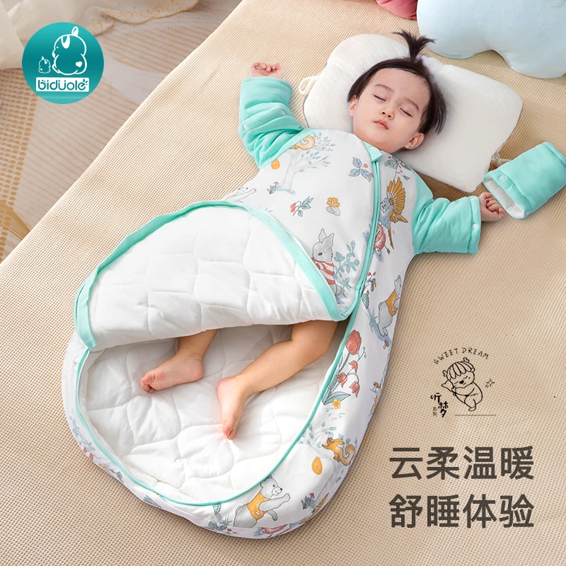 睡袋婴儿春秋季新生小月龄宝宝防惊跳儿童夏款防踢被四季通用