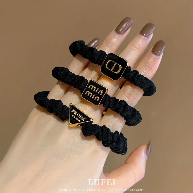 硅胶发饰韩版小肠圈黑色橡皮筋网红高级感发绳气质款马尾简约头绳