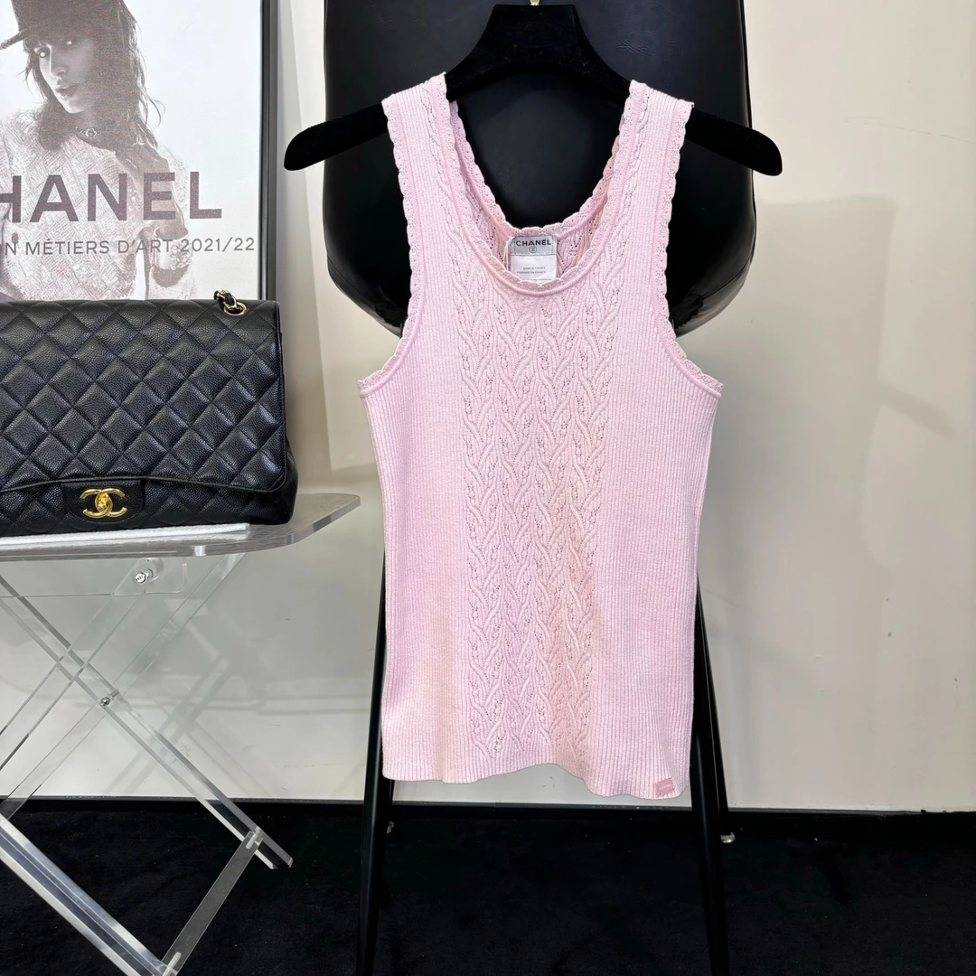 香奈儿 Chanel|粉色针织背心 42码