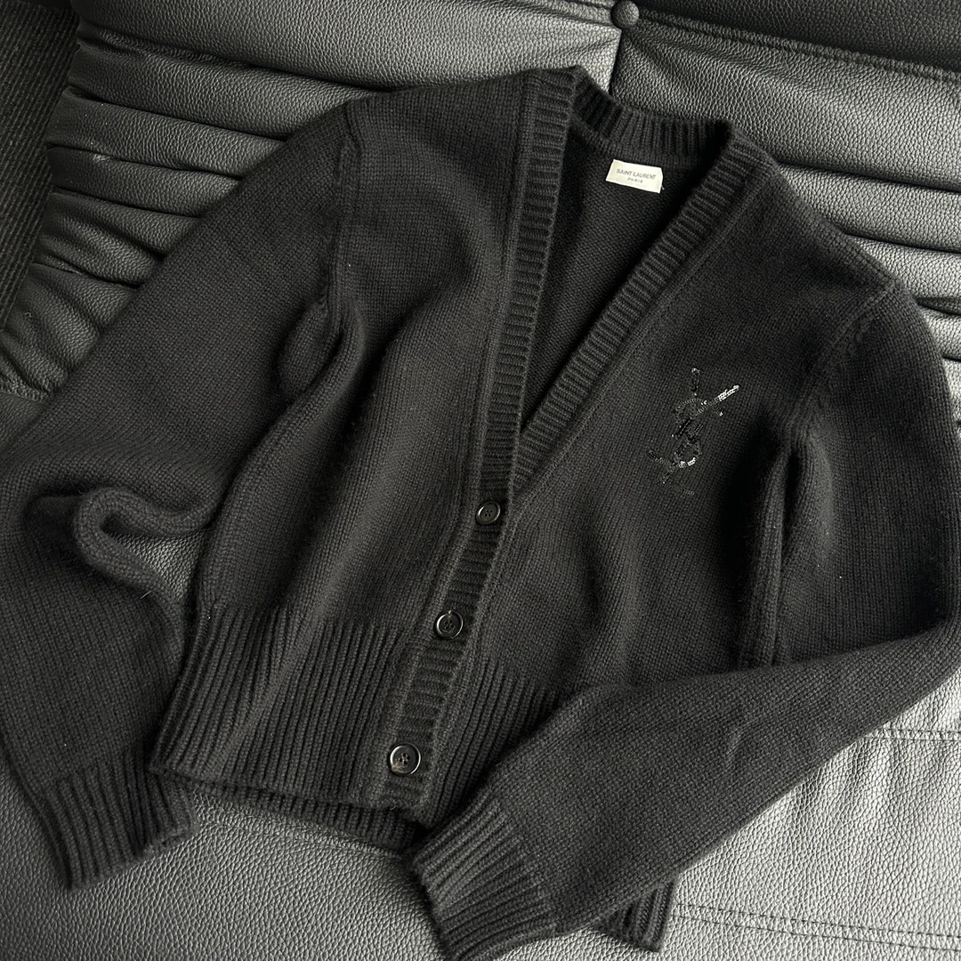 YSL/圣罗兰闪片logo针织开衫外套 S码