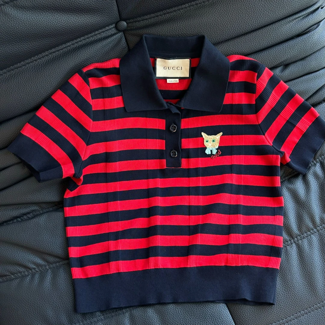 Gucci古驰小猫咪polo领短袖 M码