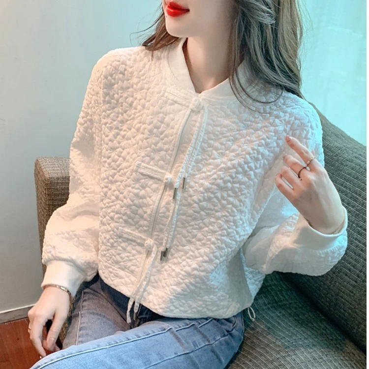 中国风盘扣棒球服洋气外套女2025春秋新款小个子复古改良汉服夹克